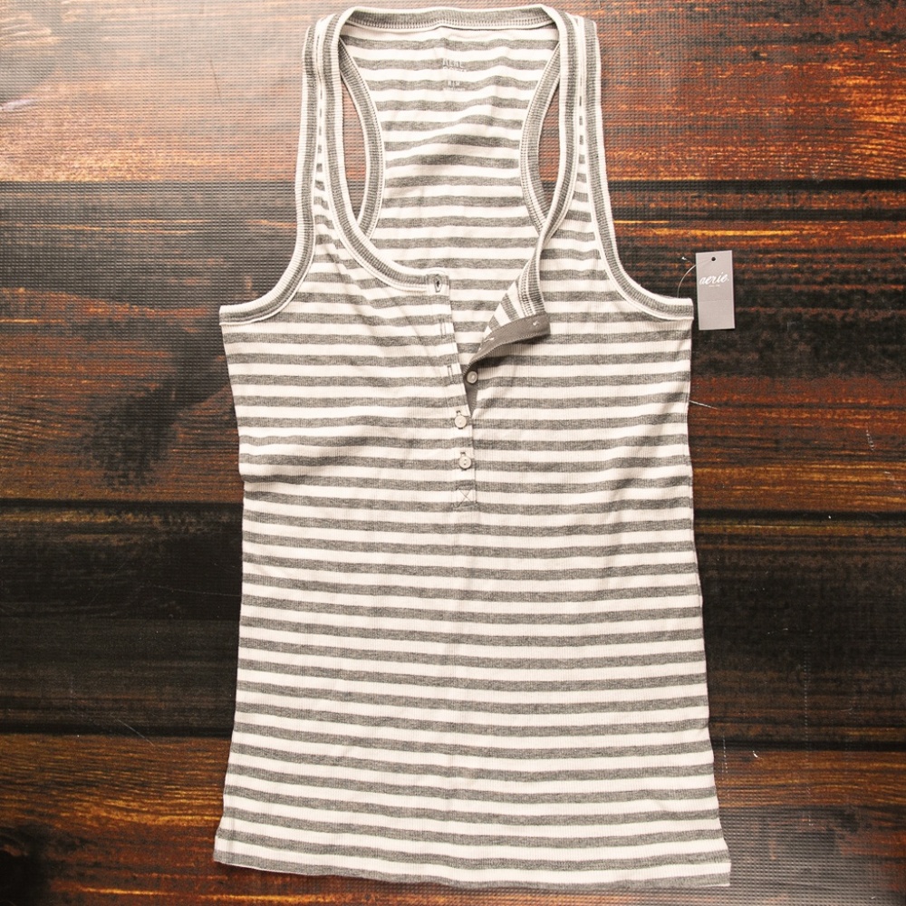 NWT Aerie Comfy Henley Racerback Top - M